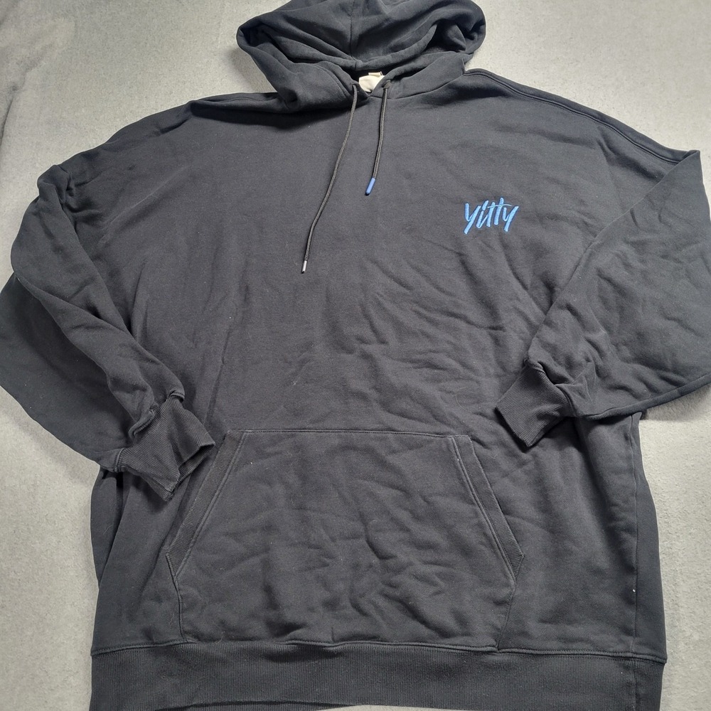Yitty by Lizzo Black Embroidered Logo Hoodie Oversized Pullover Sweatshirt